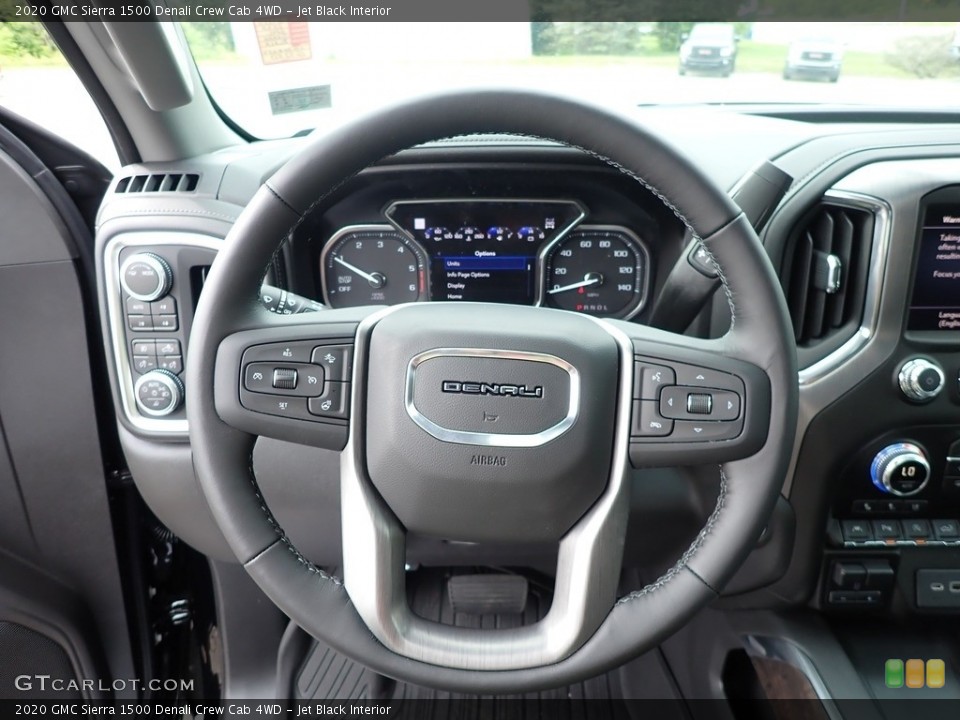 Jet Black Interior Steering Wheel for the 2020 GMC Sierra 1500 Denali Crew Cab 4WD #138198807