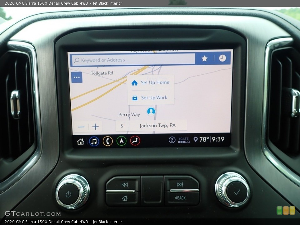 Jet Black Interior Navigation for the 2020 GMC Sierra 1500 Denali Crew Cab 4WD #138198834
