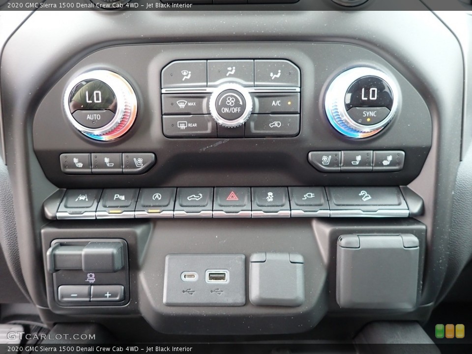 Jet Black Interior Controls for the 2020 GMC Sierra 1500 Denali Crew Cab 4WD #138198843