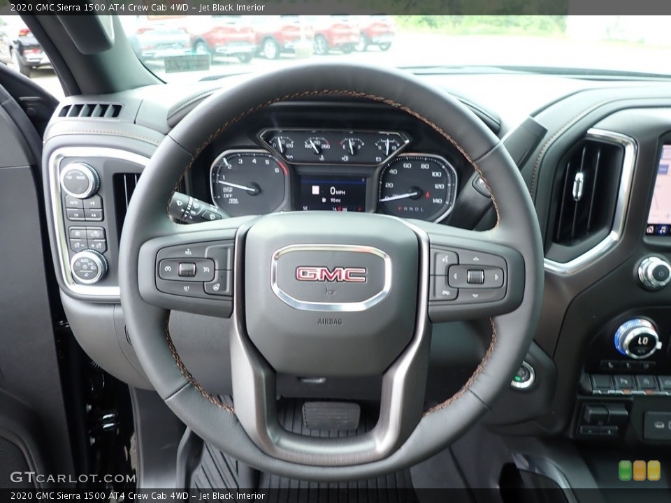 Jet Black Interior Steering Wheel for the 2020 GMC Sierra 1500 AT4 Crew Cab 4WD #138199266
