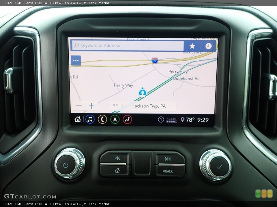 Jet Black Interior Navigation for the 2020 GMC Sierra 1500 AT4 Crew Cab 4WD #138199287