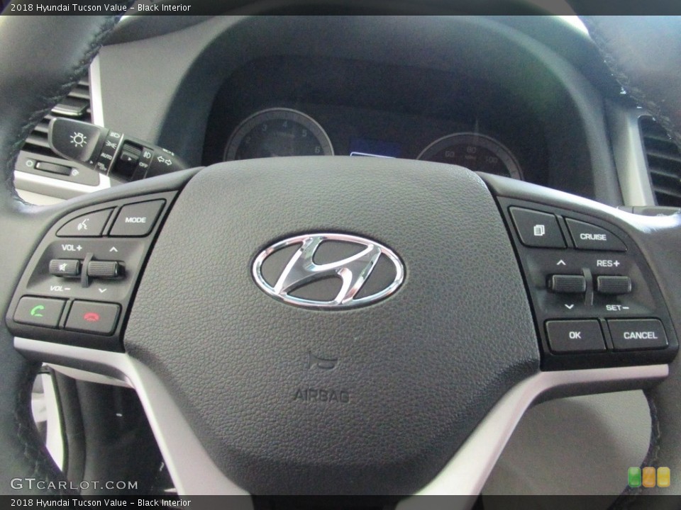 Black Interior Steering Wheel for the 2018 Hyundai Tucson Value #138204287