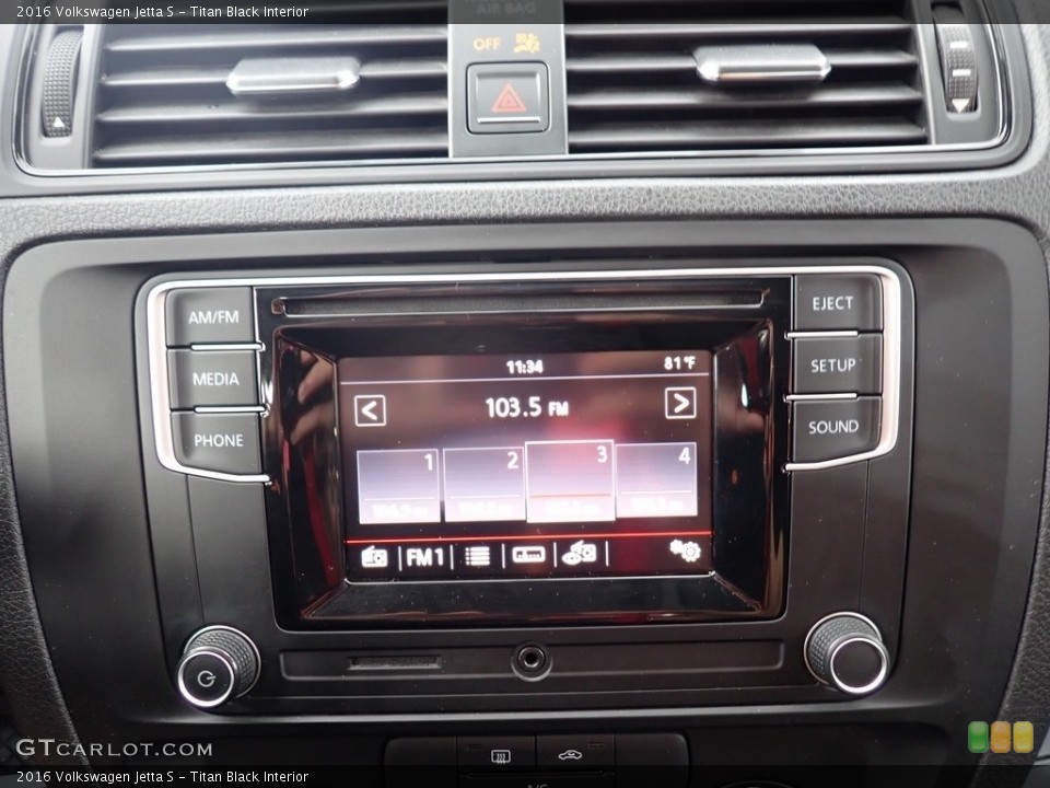 Titan Black Interior Controls for the 2016 Volkswagen Jetta S #138205604