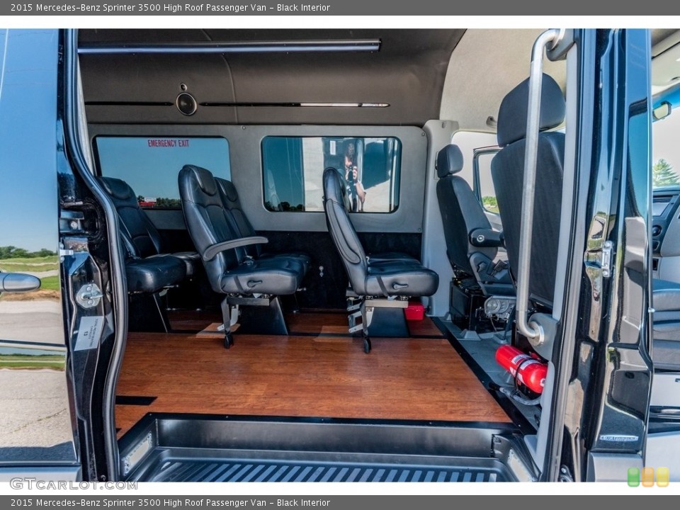 Black Interior Rear Seat for the 2015 Mercedes-Benz Sprinter 3500 High Roof Passenger Van #138207134