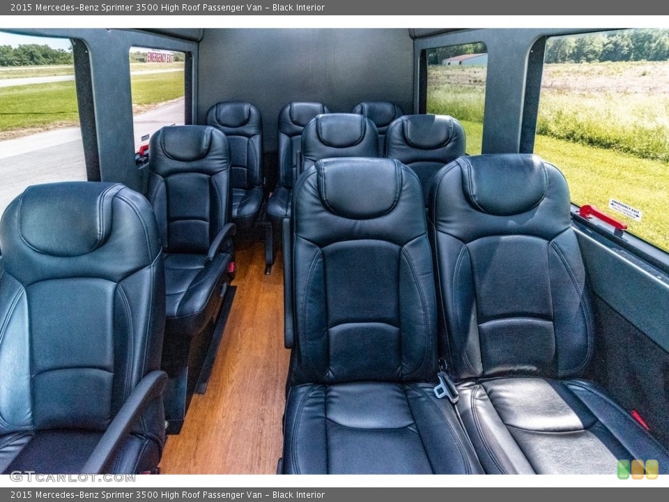 Black Interior Rear Seat for the 2015 Mercedes-Benz Sprinter 3500 High Roof Passenger Van #138207146