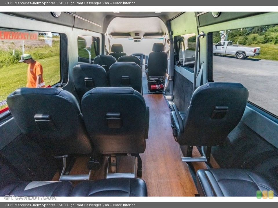Black Interior Rear Seat for the 2015 Mercedes-Benz Sprinter 3500 High Roof Passenger Van #138207158