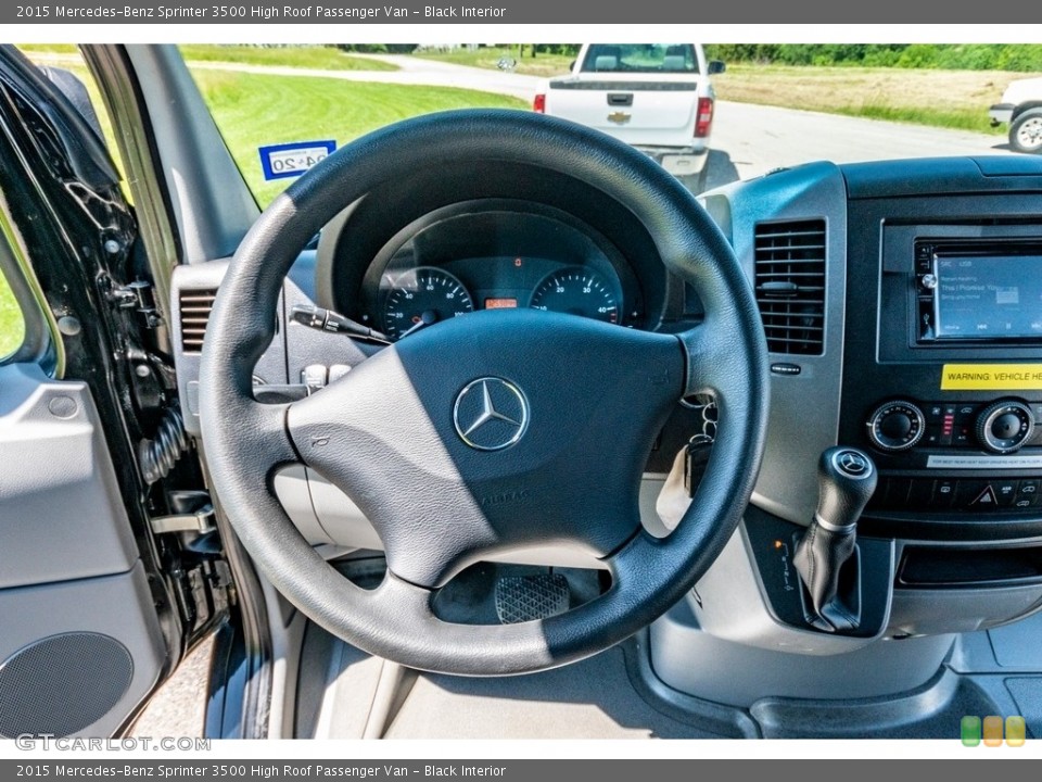 Black Interior Steering Wheel for the 2015 Mercedes-Benz Sprinter 3500 High Roof Passenger Van #138207188