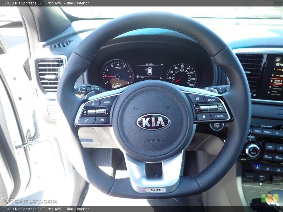 Black Interior Steering Wheel for the 2020 Kia Sportage SX Turbo AWD #138212814