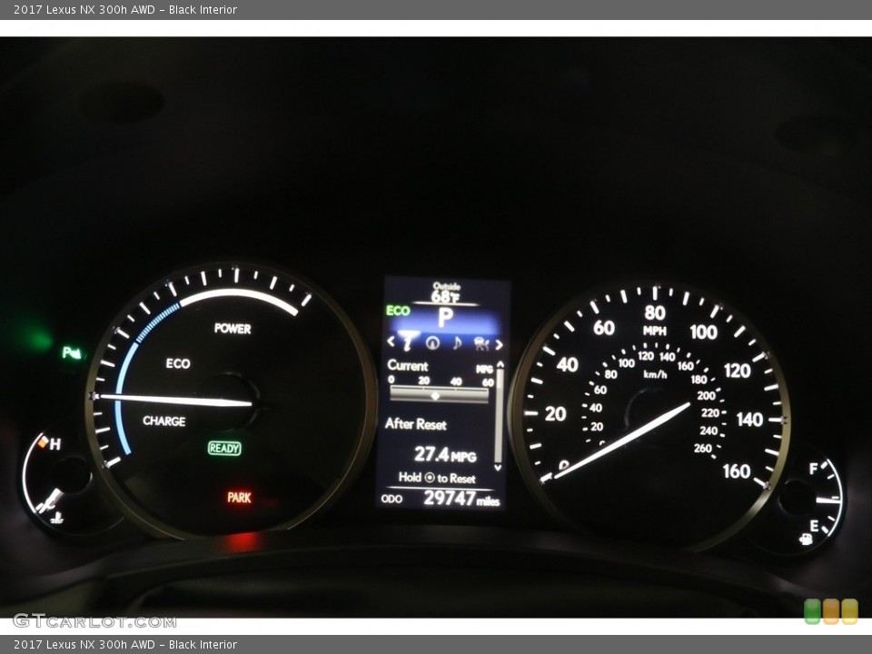 Black Interior Gauges for the 2017 Lexus NX 300h AWD #138217772