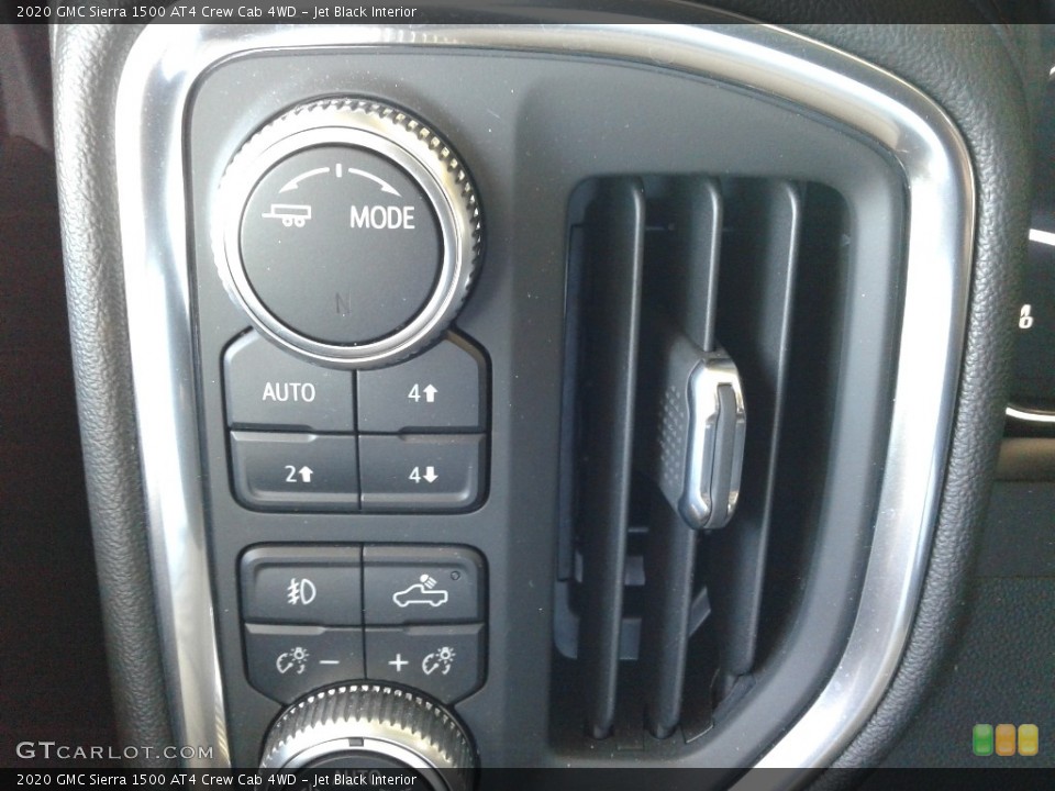 Jet Black Interior Controls for the 2020 GMC Sierra 1500 AT4 Crew Cab 4WD #138221990