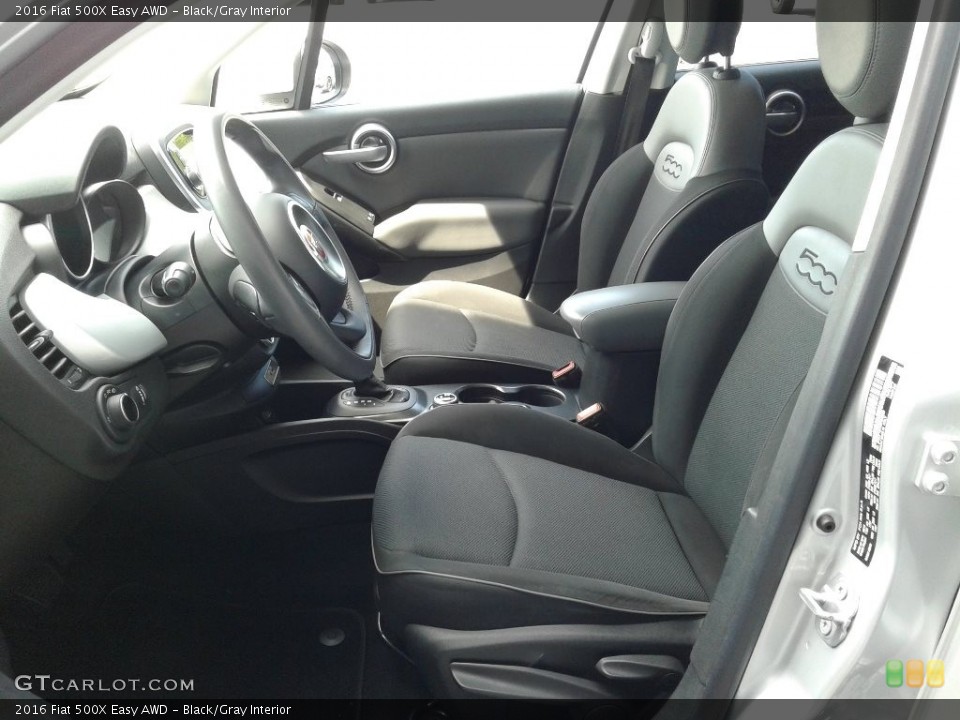 Black/Gray Interior Front Seat for the 2016 Fiat 500X Easy AWD #138234058