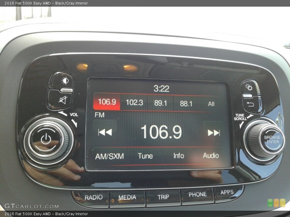 Black/Gray Interior Audio System for the 2016 Fiat 500X Easy AWD #138234325