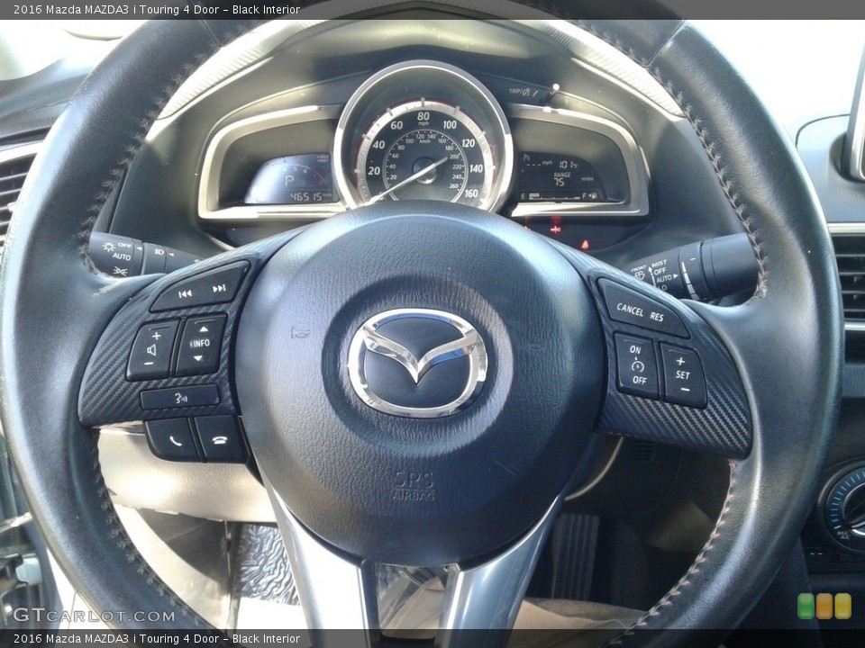 Black Interior Steering Wheel for the 2016 Mazda MAZDA3 i Touring 4 Door #138241180
