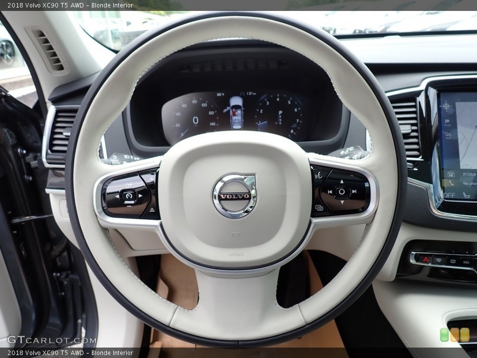 Blonde Interior Steering Wheel for the 2018 Volvo XC90 T5 AWD #138242549