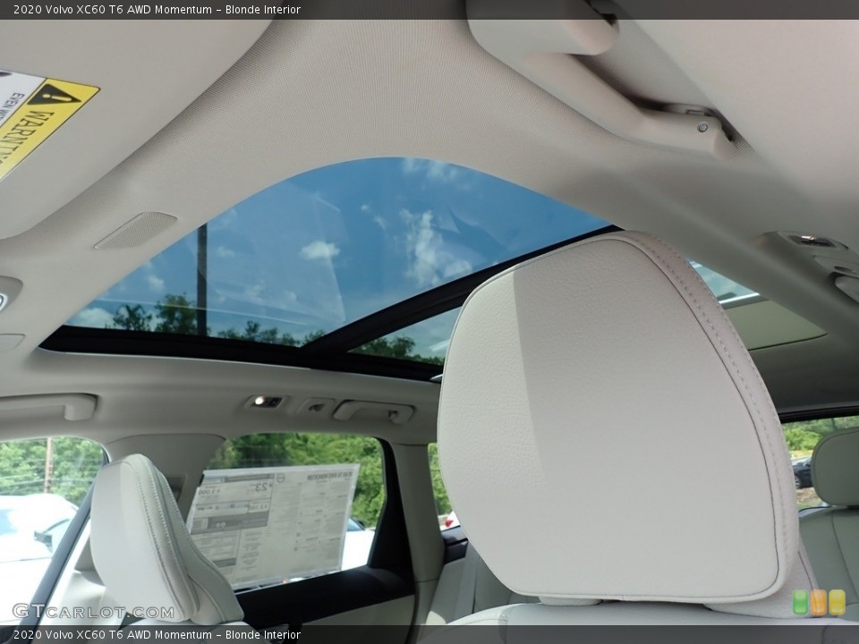 Blonde Interior Sunroof for the 2020 Volvo XC60 T6 AWD Momentum #138243017