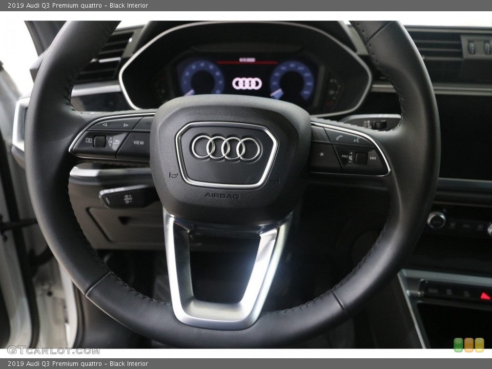 Black Interior Steering Wheel for the 2019 Audi Q3 Premium quattro #138243350