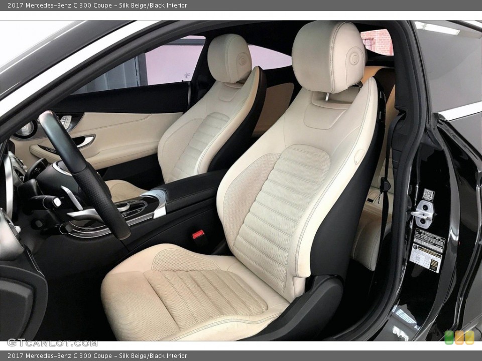 Silk Beige/Black Interior Front Seat for the 2017 Mercedes-Benz C 300 Coupe #138254243