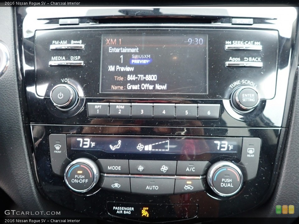 Charcoal Interior Controls for the 2016 Nissan Rogue SV #138256668