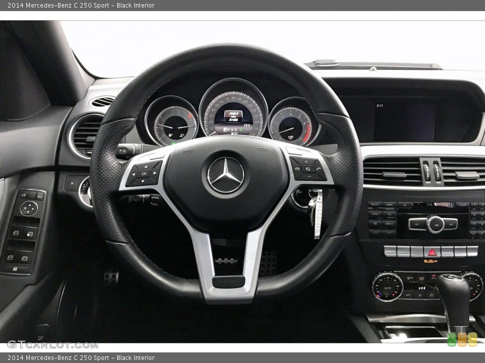Black Interior Steering Wheel for the 2014 Mercedes-Benz C 250 Sport #138262019