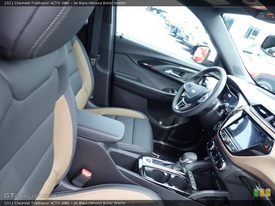 Jet Black/Almond Butter Interior Front Seat for the 2021 Chevrolet Trailblazer ACTIV AWD #138269346