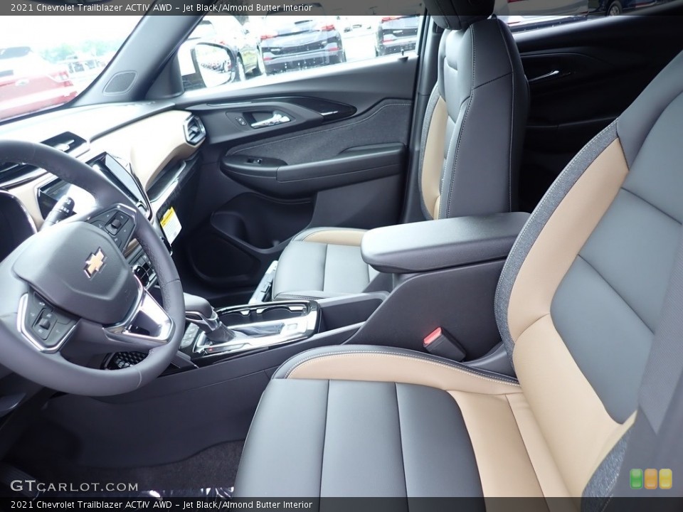 Jet Black/Almond Butter Interior Front Seat for the 2021 Chevrolet Trailblazer ACTIV AWD #138269409