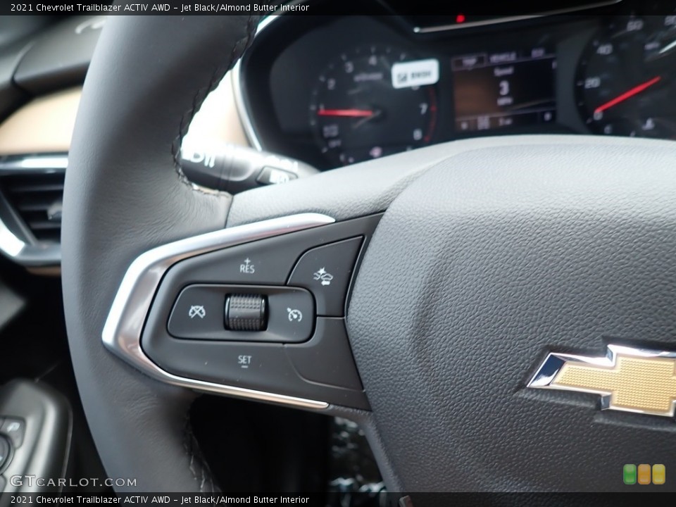 Jet Black/Almond Butter Interior Steering Wheel for the 2021 Chevrolet Trailblazer ACTIV AWD #138269556