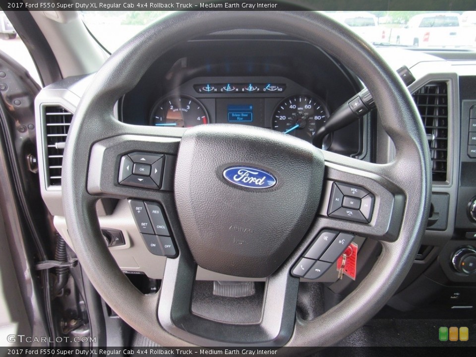 Medium Earth Gray Interior Steering Wheel for the 2017 Ford F550 Super Duty XL Regular Cab 4x4 Rollback Truck #138279896