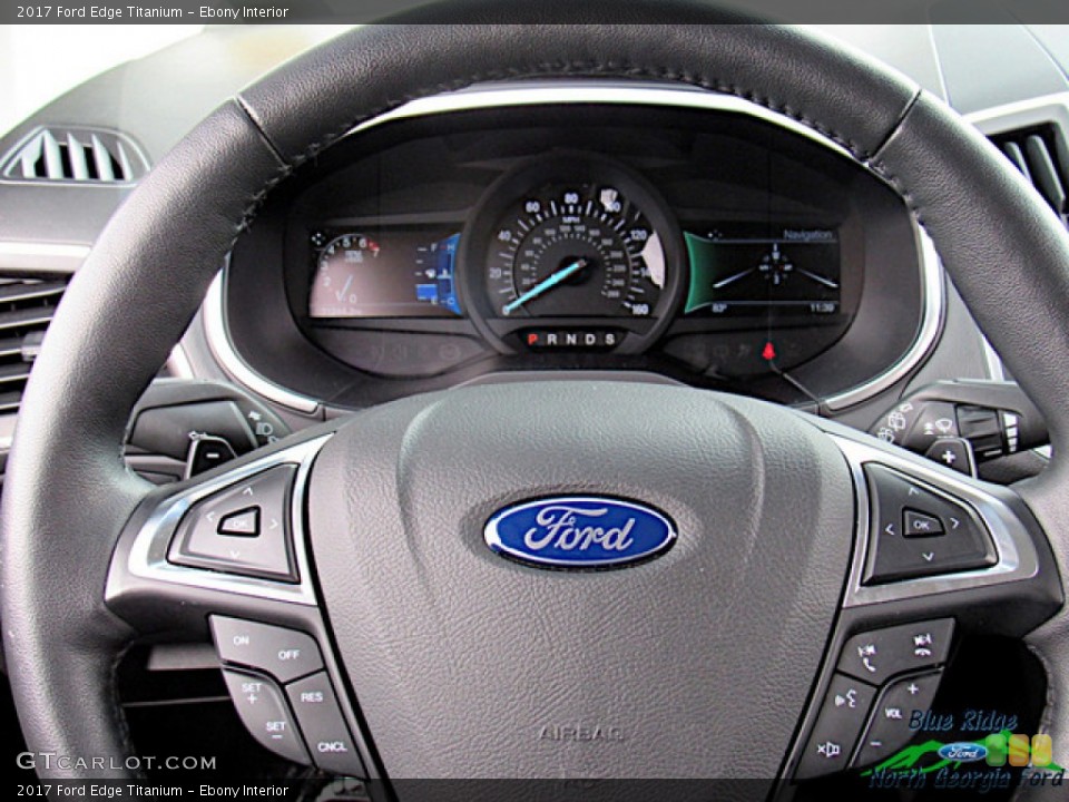 Ebony Interior Steering Wheel for the 2017 Ford Edge Titanium #138281801