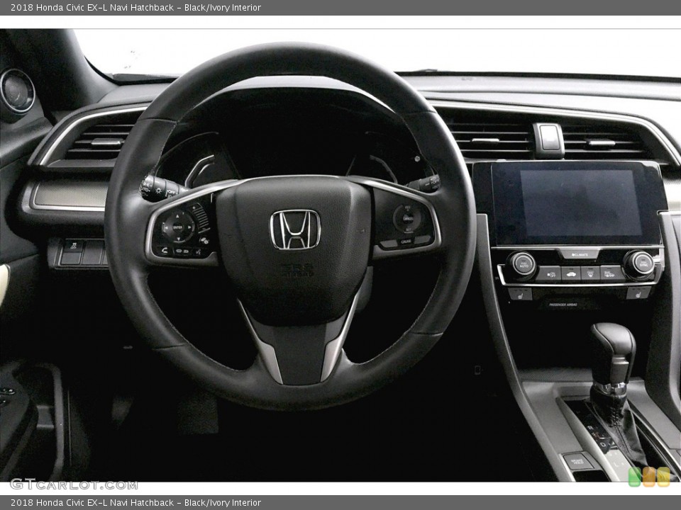 Black/Ivory Interior Steering Wheel for the 2018 Honda Civic EX-L Navi Hatchback #138285882