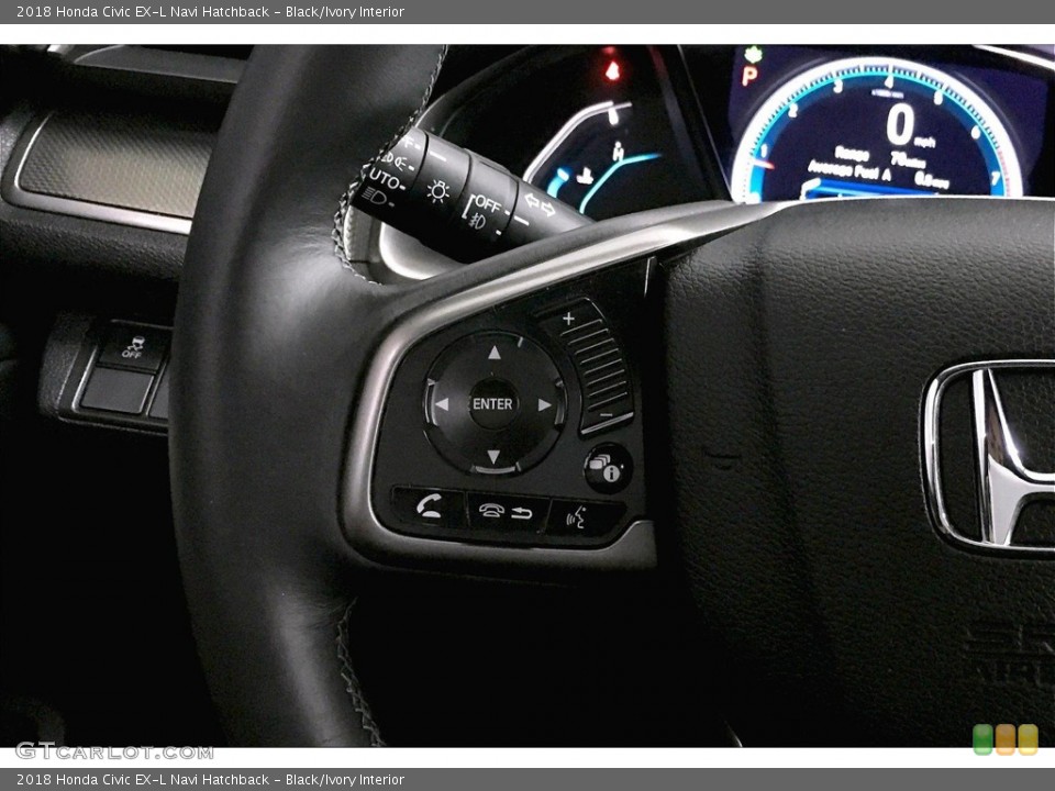 Black/Ivory Interior Steering Wheel for the 2018 Honda Civic EX-L Navi Hatchback #138286254