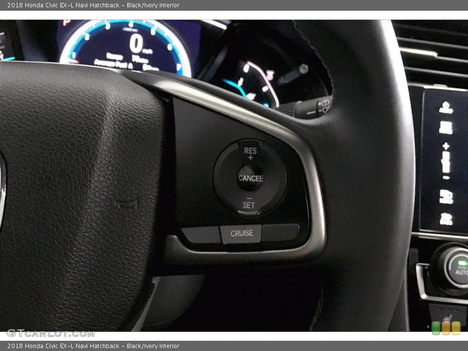 Black/Ivory Interior Steering Wheel for the 2018 Honda Civic EX-L Navi Hatchback #138286287