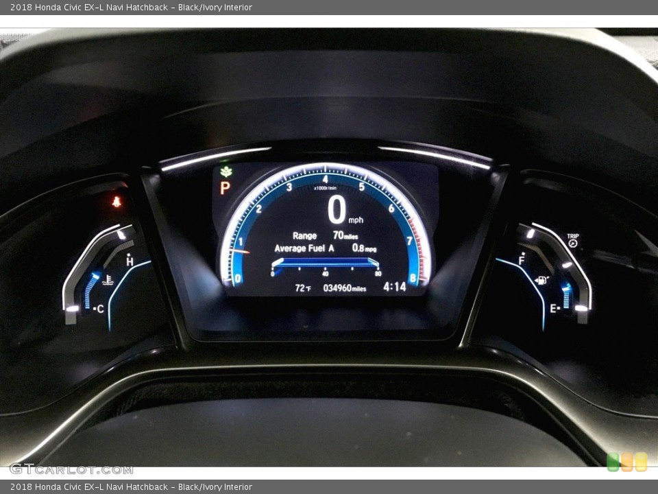Black/Ivory Interior Gauges for the 2018 Honda Civic EX-L Navi Hatchback #138286314