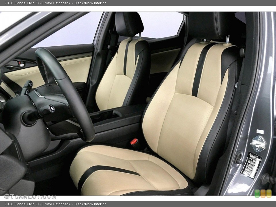 Black/Ivory Interior Front Seat for the 2018 Honda Civic EX-L Navi Hatchback #138286529