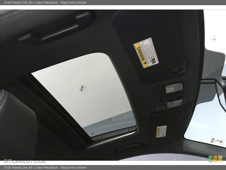 Black/Ivory Interior Sunroof for the 2018 Honda Civic EX-L Navi Hatchback #138286605