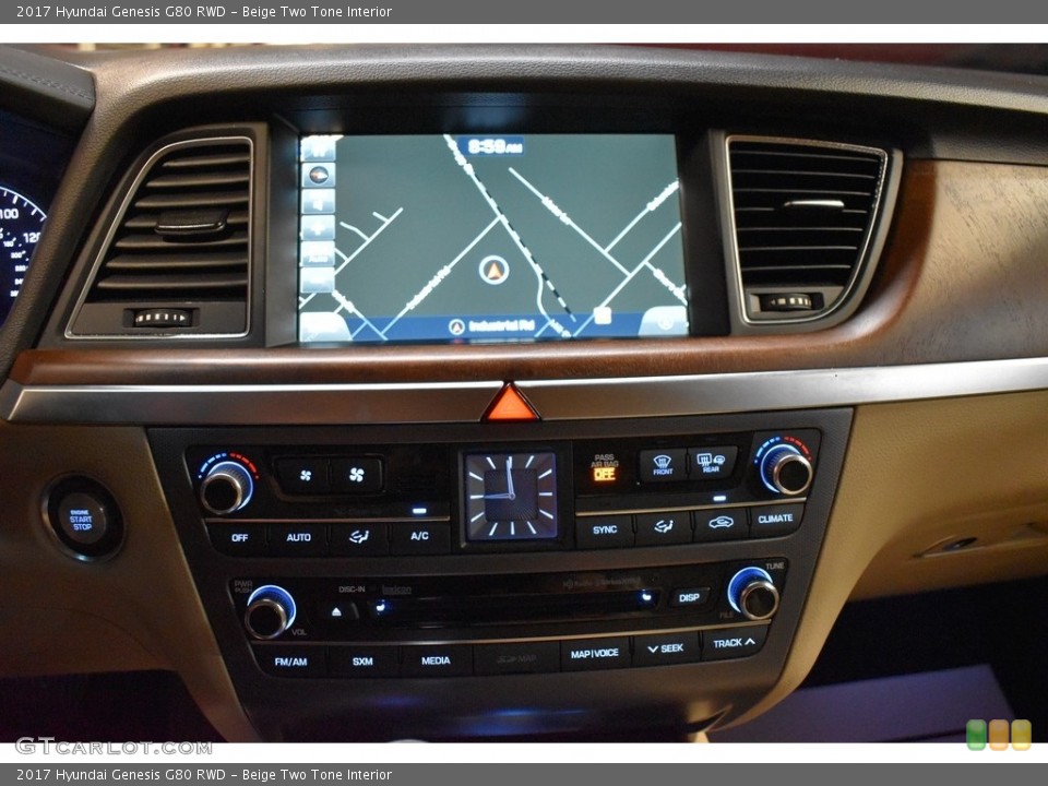 Beige Two Tone Interior Navigation for the 2017 Hyundai Genesis G80 RWD #138294027