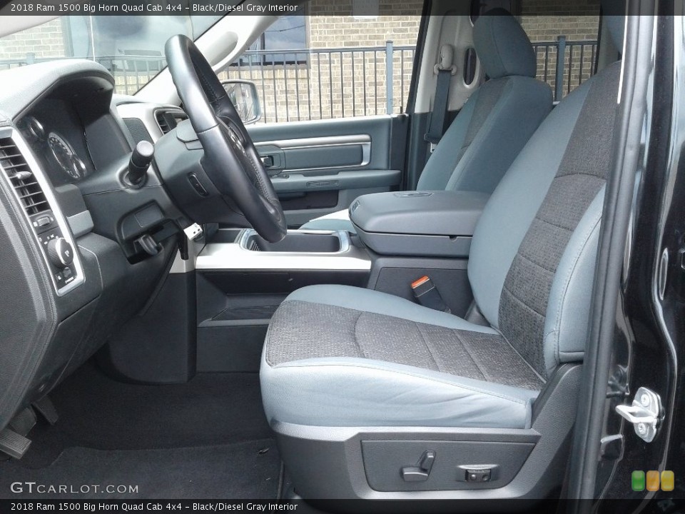 Black/Diesel Gray Interior Front Seat for the 2018 Ram 1500 Big Horn Quad Cab 4x4 #138299741