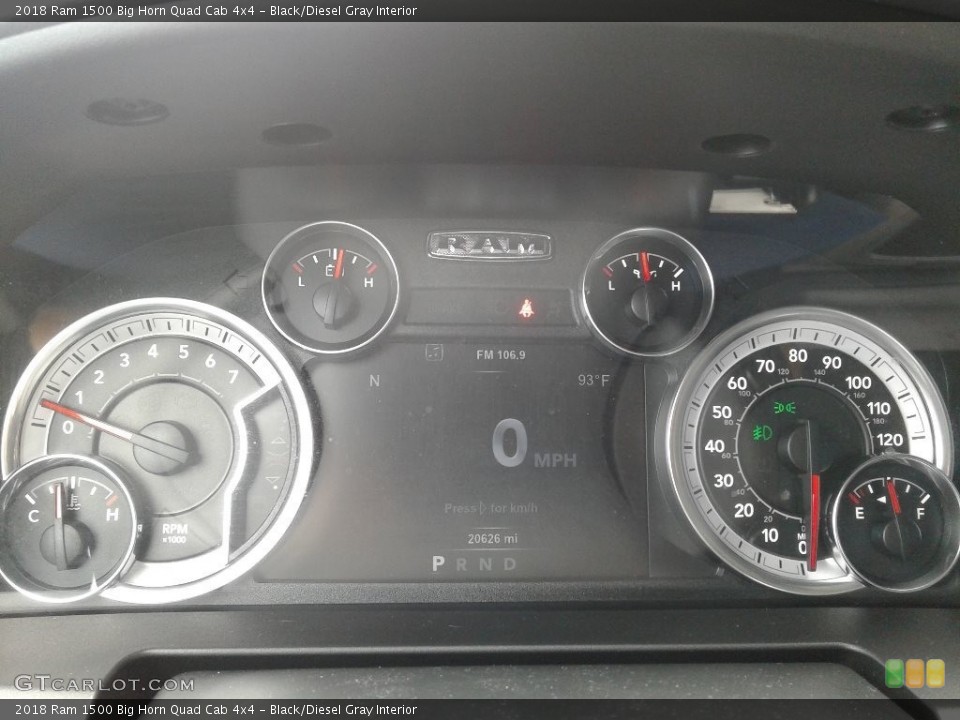 Black/Diesel Gray Interior Gauges for the 2018 Ram 1500 Big Horn Quad Cab 4x4 #138299972