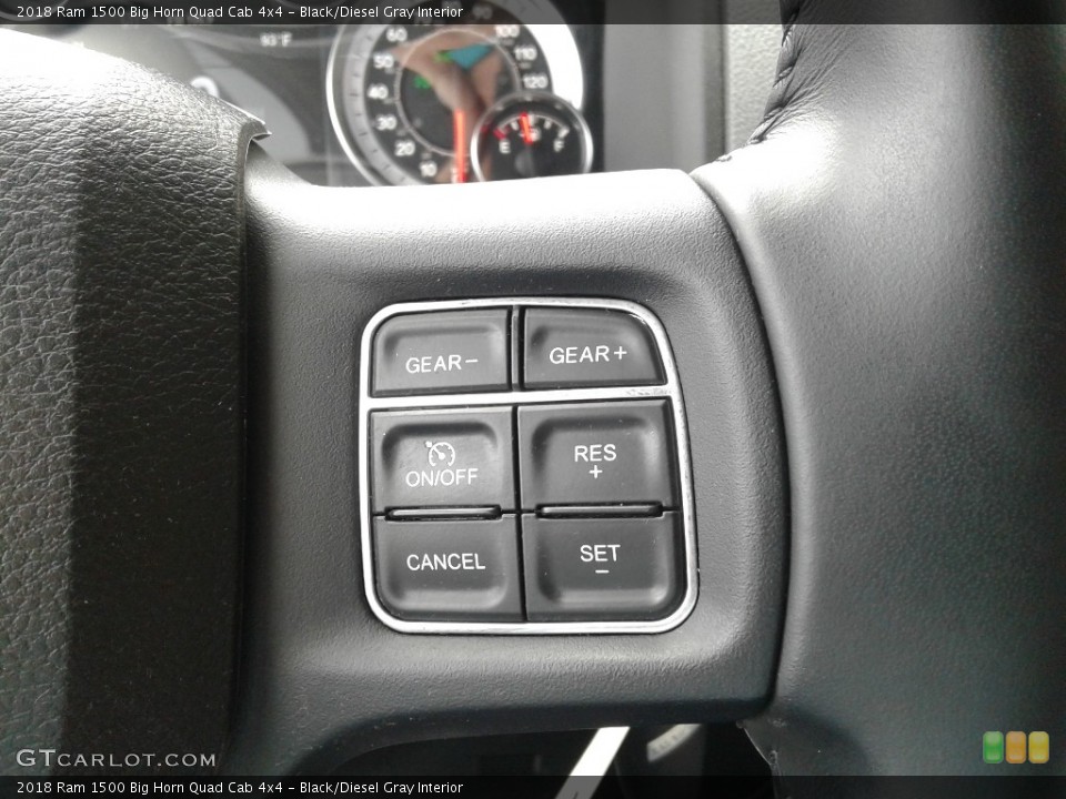 Black/Diesel Gray Interior Steering Wheel for the 2018 Ram 1500 Big Horn Quad Cab 4x4 #138300023