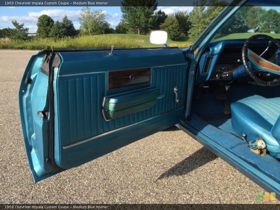 Medium Blue Interior Door Panel for the 1969 Chevrolet Impala Custom Coupe #138301998