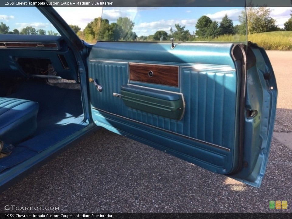 Medium Blue Interior Door Panel for the 1969 Chevrolet Impala Custom Coupe #138302061