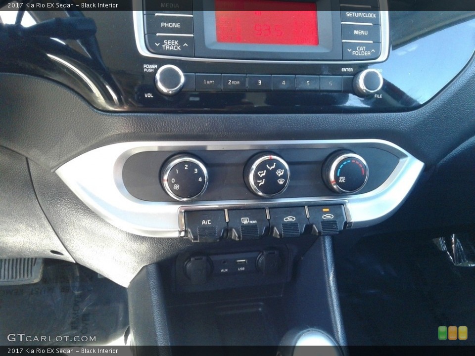Black Interior Controls for the 2017 Kia Rio EX Sedan #138302813