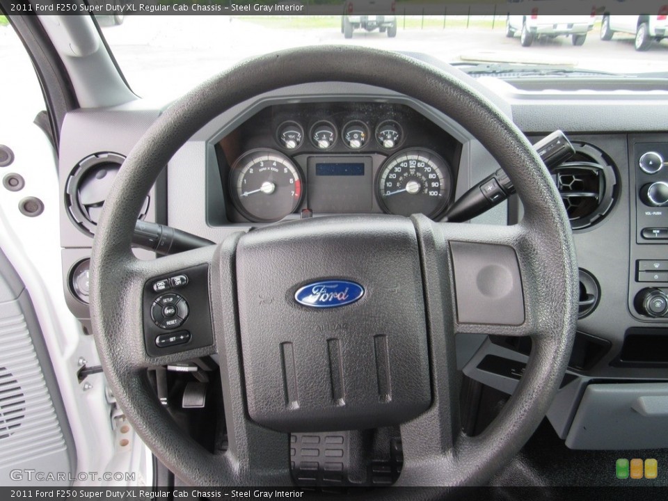 Steel Gray Interior Steering Wheel for the 2011 Ford F250 Super Duty XL Regular Cab Chassis #138303746