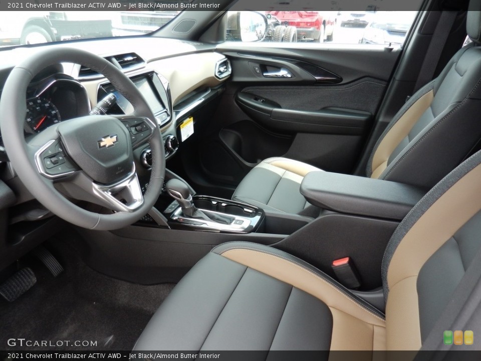 Jet Black/Almond Butter Interior Front Seat for the 2021 Chevrolet Trailblazer ACTIV AWD #138304433