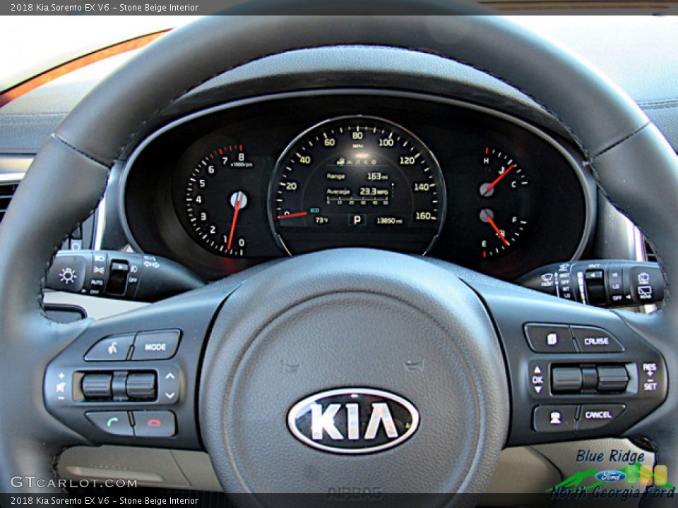 Stone Beige Interior Steering Wheel for the 2018 Kia Sorento EX V6 #138311545