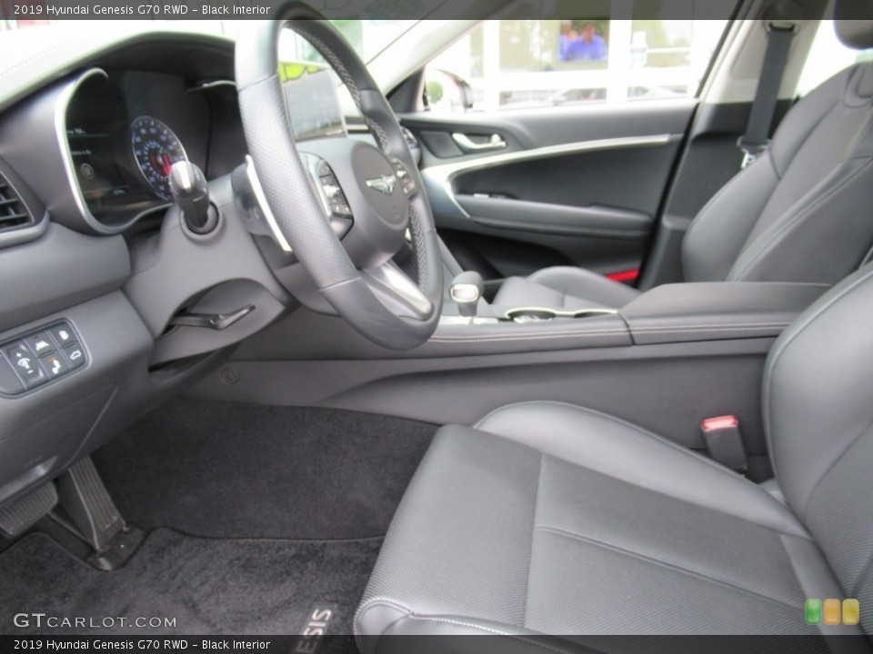 Black Interior Front Seat for the 2019 Hyundai Genesis G70 RWD #138312652