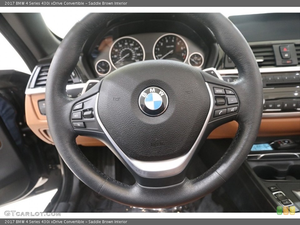 Saddle Brown Interior Steering Wheel for the 2017 BMW 4 Series 430i xDrive Convertible #138319060