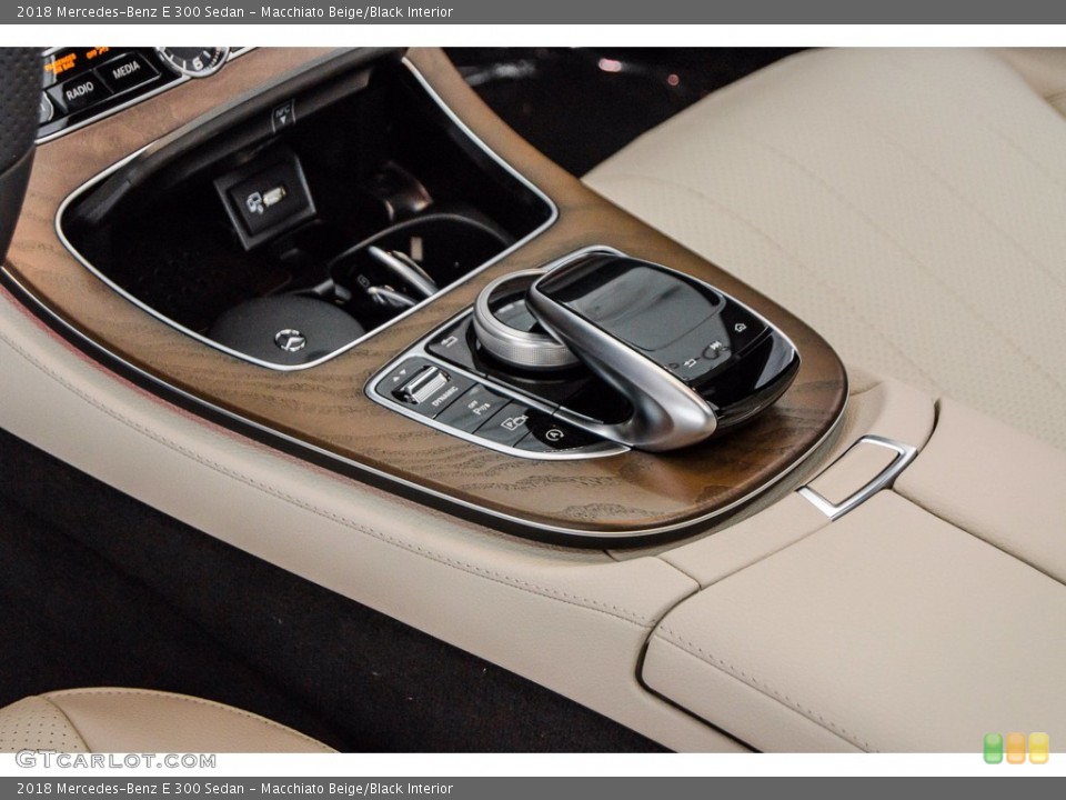 Macchiato Beige/Black Interior Transmission for the 2018 Mercedes-Benz E 300 Sedan #138322131
