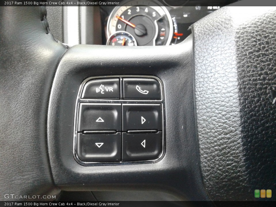 Black/Diesel Gray Interior Steering Wheel for the 2017 Ram 1500 Big Horn Crew Cab 4x4 #138330089