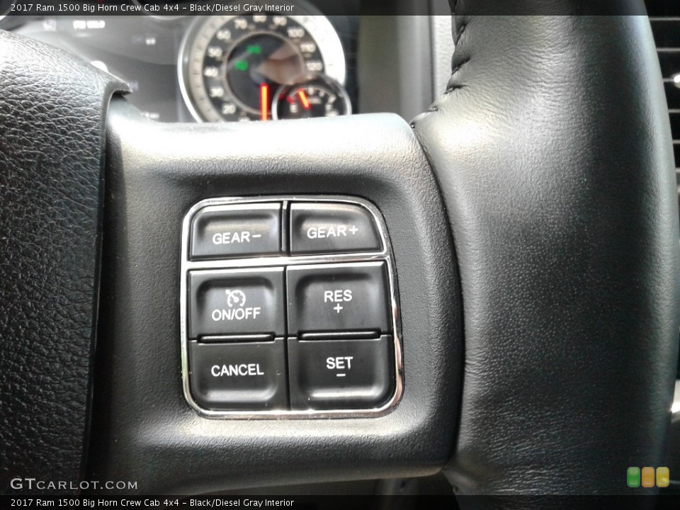 Black/Diesel Gray Interior Steering Wheel for the 2017 Ram 1500 Big Horn Crew Cab 4x4 #138330113