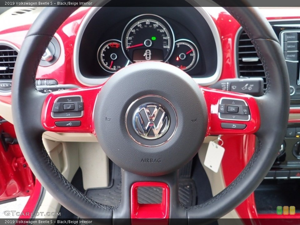Black/Beige Interior Steering Wheel for the 2019 Volkswagen Beetle S #138342204